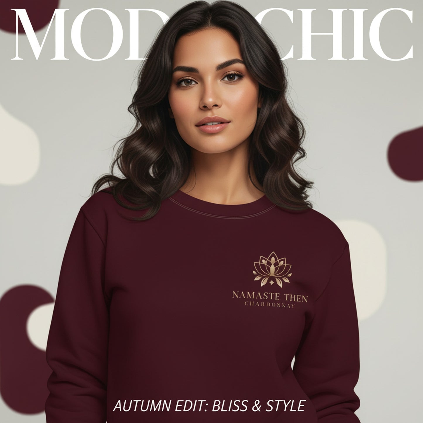 Namaste Then Chardonnay Burgundy Sweatshirt | Comfy Luxe Style