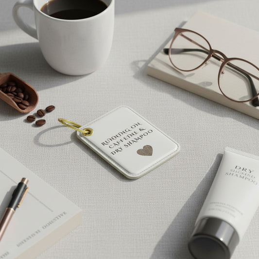Luxury Key Ring - Running on Caffeine & Dry Shampoo Accessory