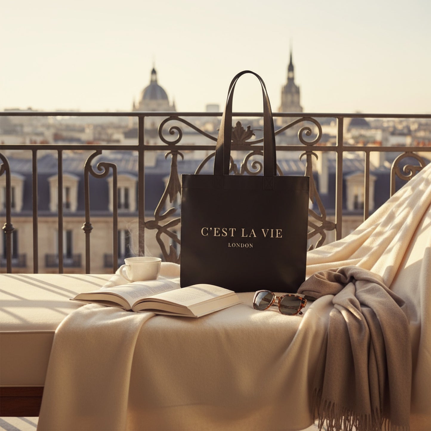 C'EST LA VIE Black Tote Bag - Trending Fashion Accessory