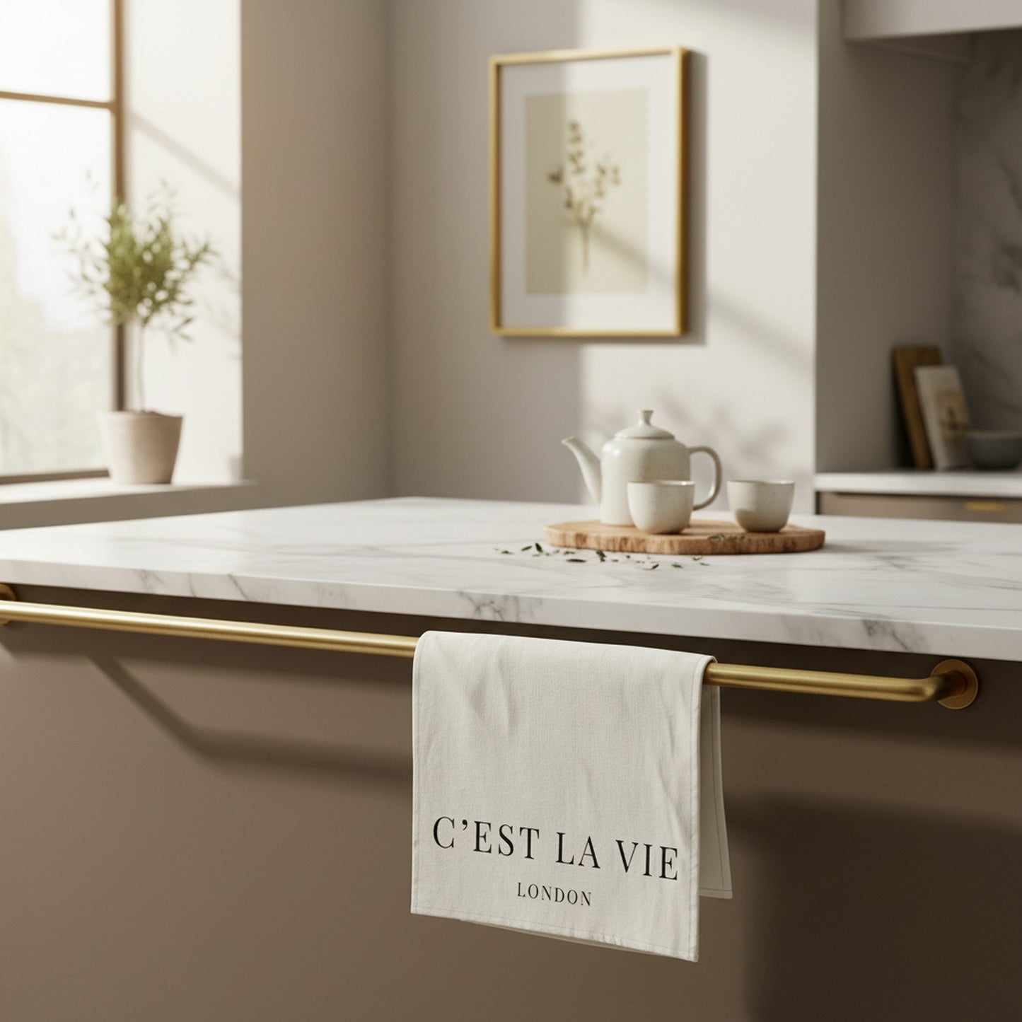 C'EST LA VIE Tea Towel - Chic French Kitchen Decor