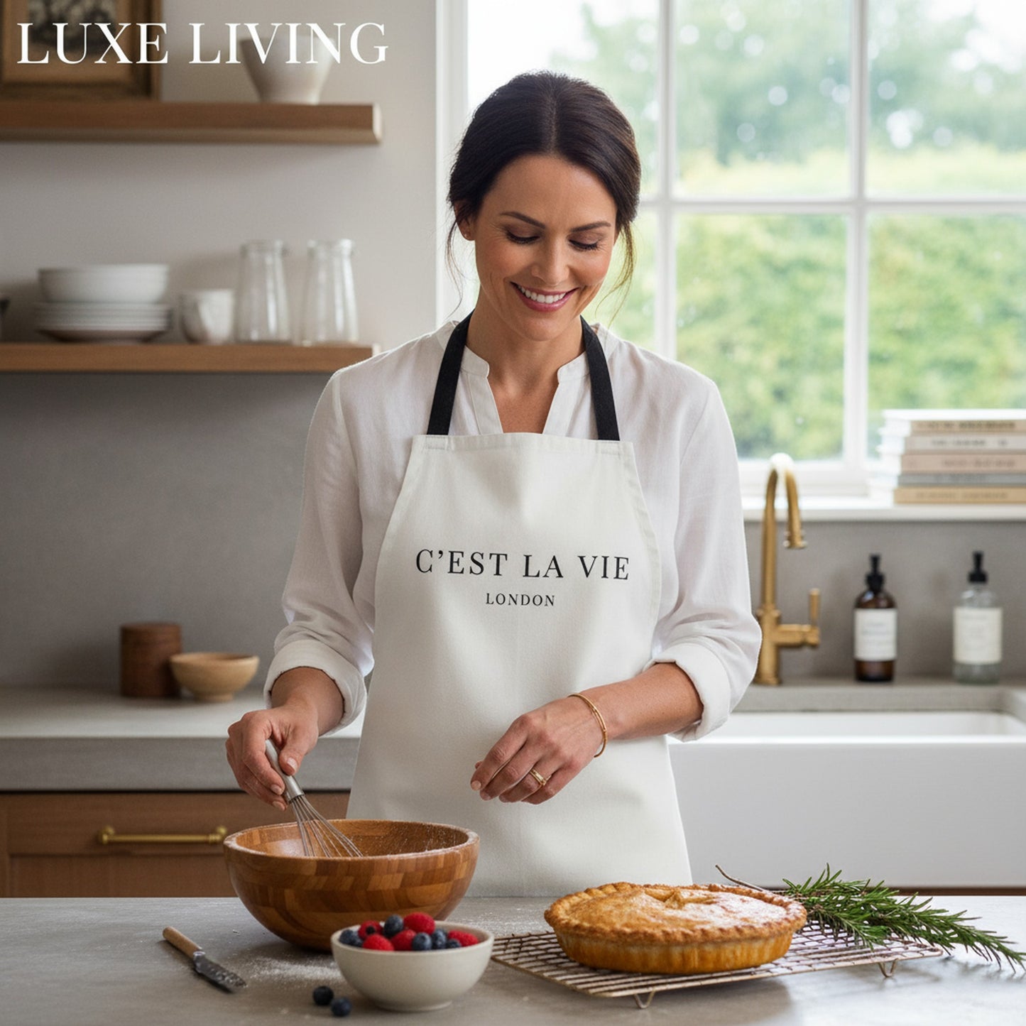 Chic C'EST LA VIE Luxury Apron | Stylish Kitchen Accessories for Gourmet Chefs