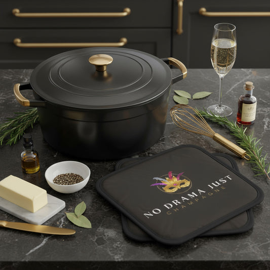 Chic No Drama Just Champagne Pot Grabs - Set of Two for Cooking