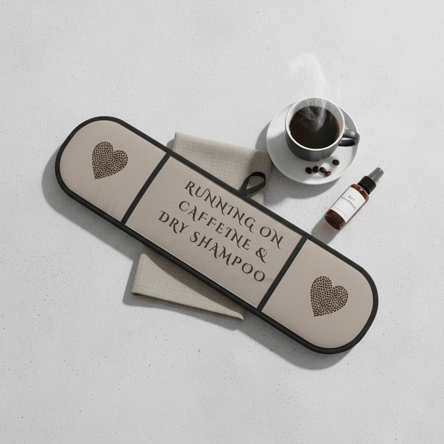 Caffeine & Dry Shampoo Oven Gloves – Fun Cooking Gift