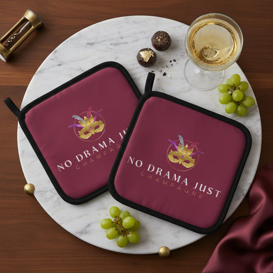 No Drama Just Champagne - Set of 2 Pot Grabs