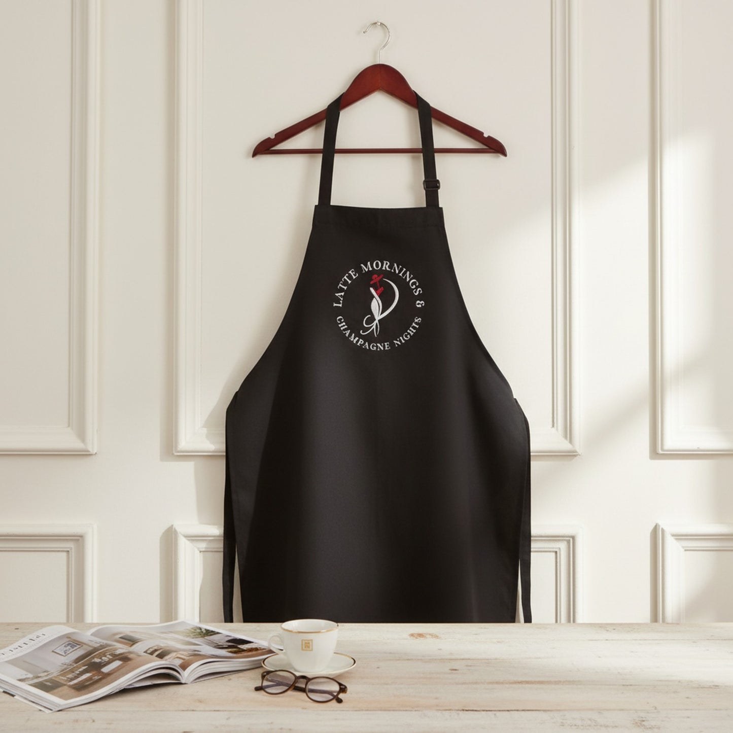 Coffee & Champagne Apron | Latte Mornings Champagne Nights Design