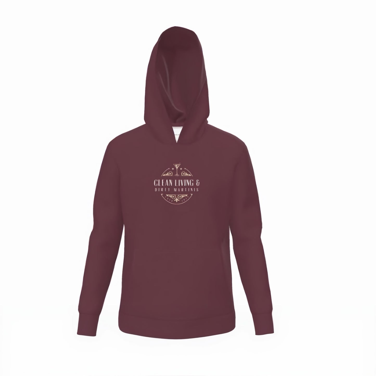 Clean Living & Dirty Martinis Hoodie in Burgundy - Perfect for Relaxation