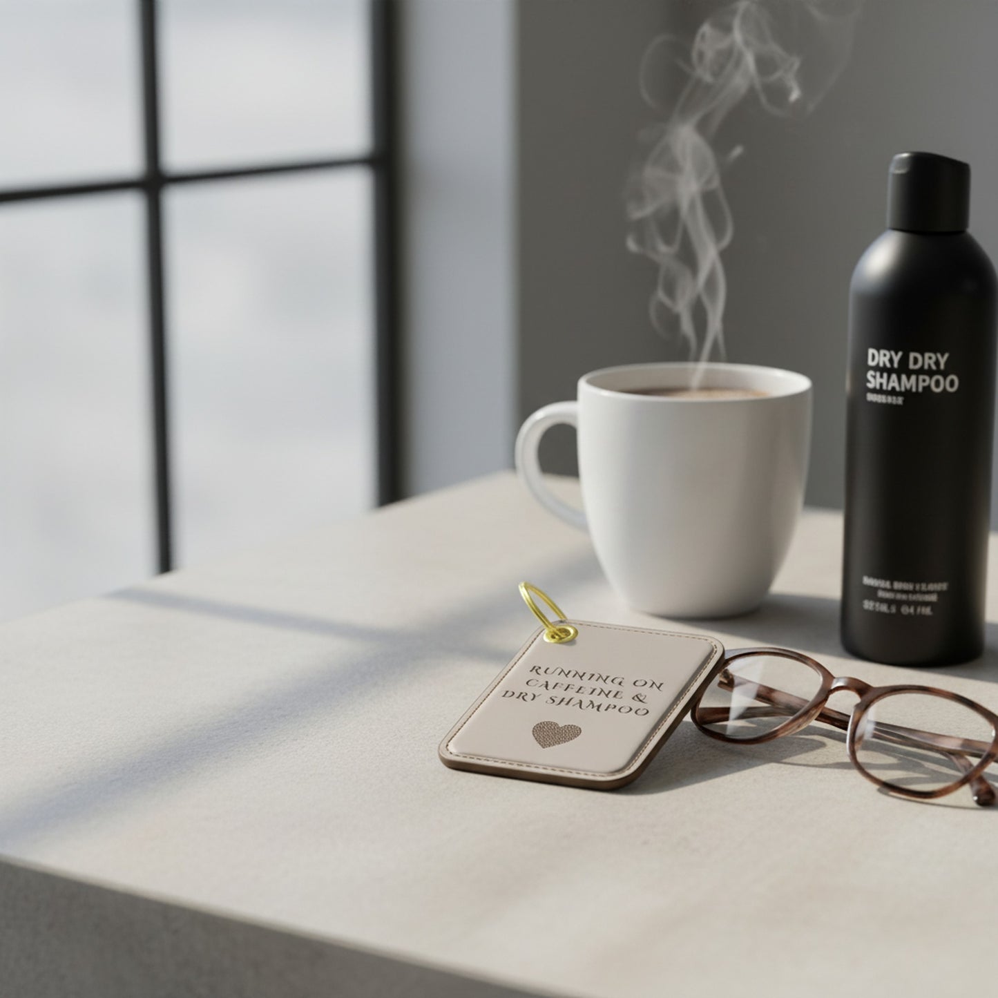 Caffeine & Dry Shampoo Key Ring | Cute Accessory for Busy Mums