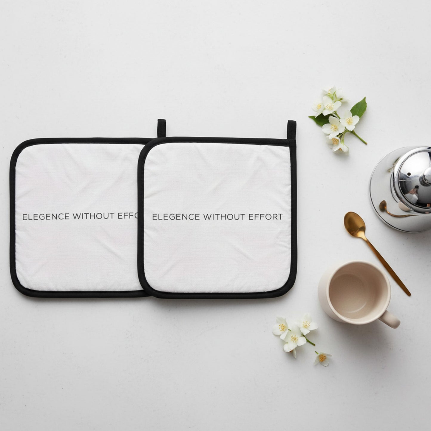 Elegance Without Effort: Stylish Soft Pink Pot Grabs