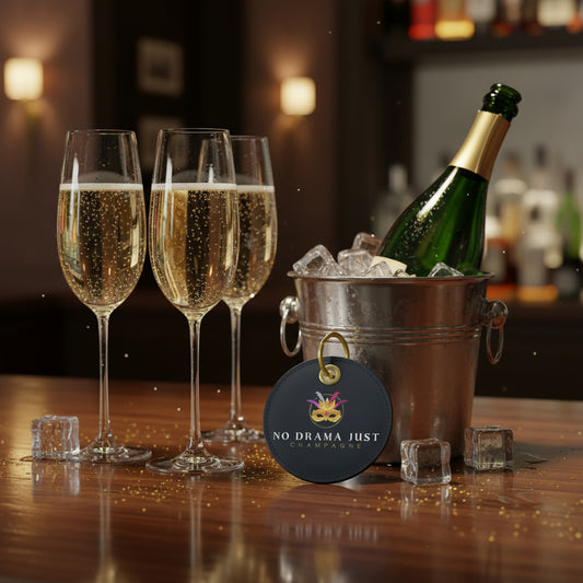No Drama Just Champagne Key Ring | Ideal Present for Wine Enthusiasts
