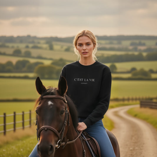 C'EST LA VIE Black Sweatshirt | Premium Quality Luxury Apparel