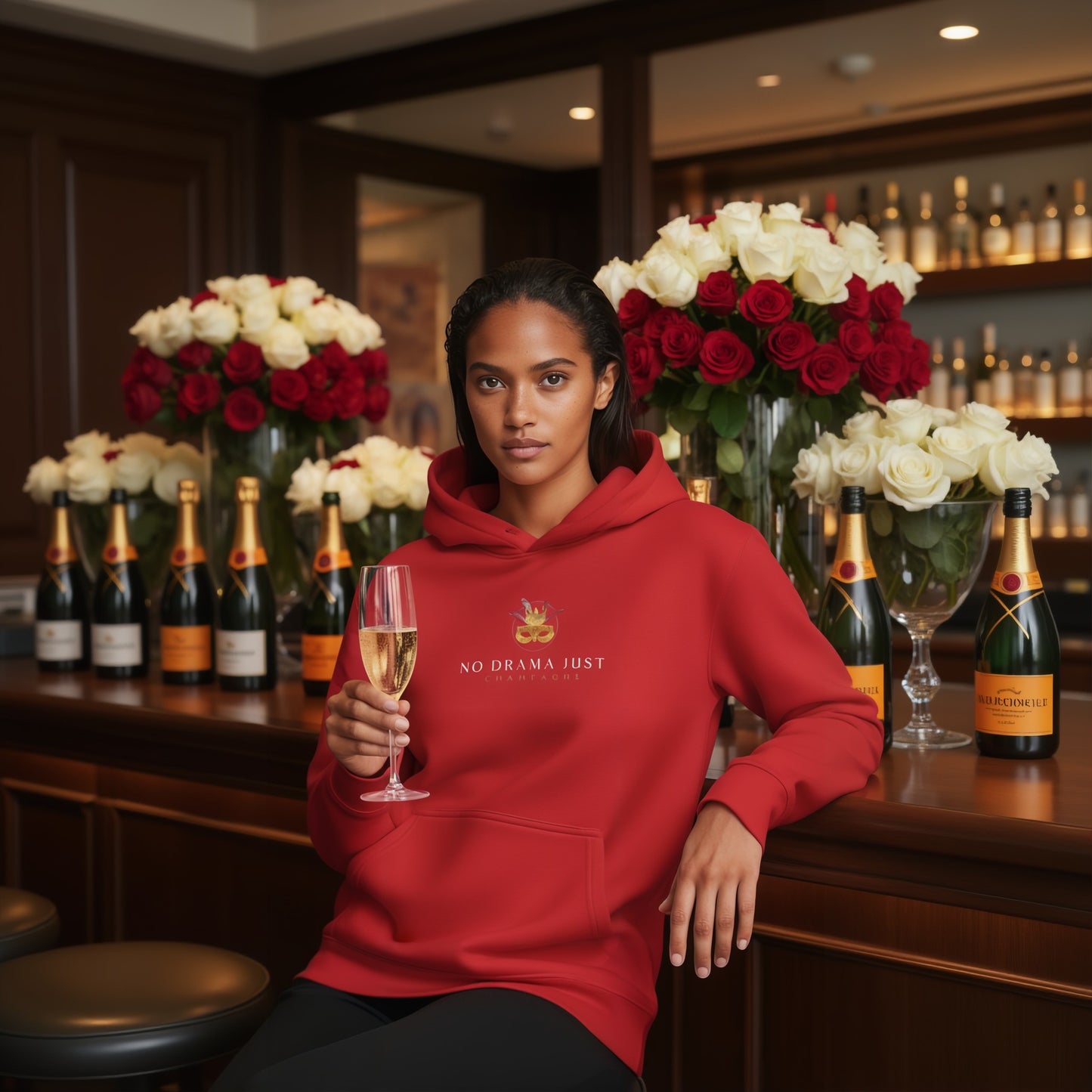 Fun No Drama Just Champagne Hoodie - Perfect Gift for Her