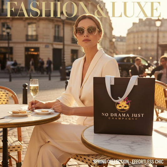 Chic No Drama Just Champagne Tote Bag | Perfect for Parties & Events