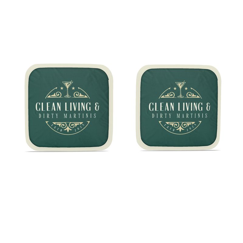 Clean Living & Dirty Martinis: Set of Two Pot Grabs for Stylish Cooking