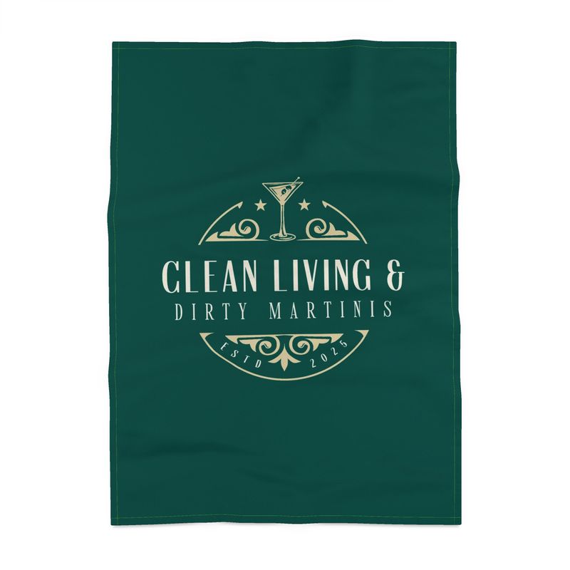 Chic Clean Living & Dirty Martinis Decorative Tea Towel