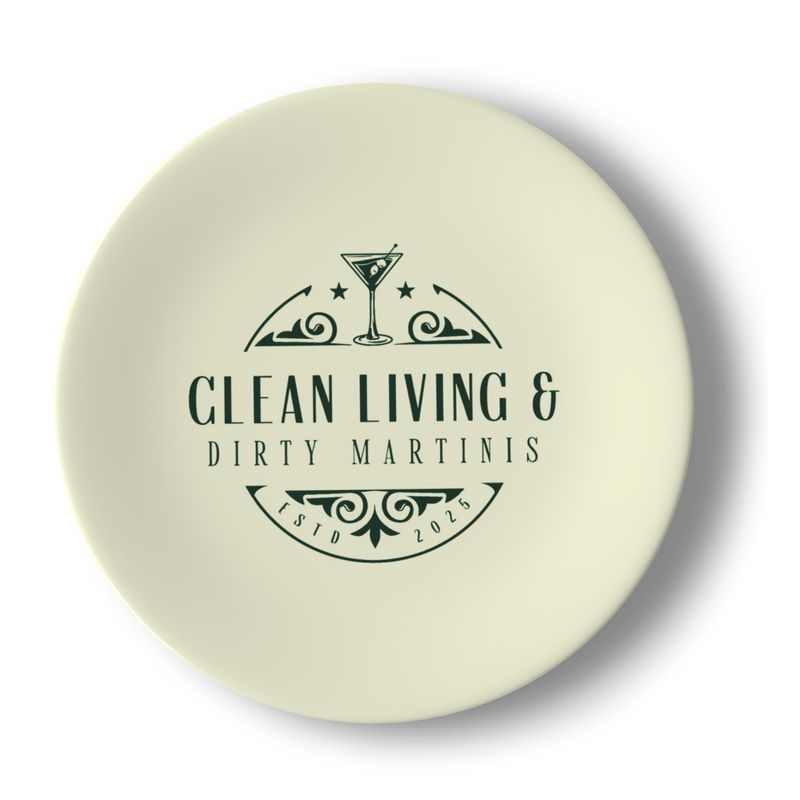 Clean Living & Dirty Martinis: Set of 2 Bone China Plates