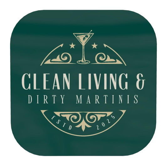 Clean Living & Dirty Martinis Coaster Set | Set of Two