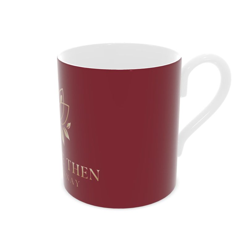 Namaste Then Chardonnay Mug - Burgundy Bone China Coffee Cup