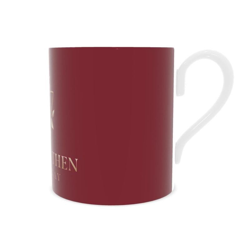 Namaste Then Chardonnay Mug - Burgundy Bone China Coffee Cup