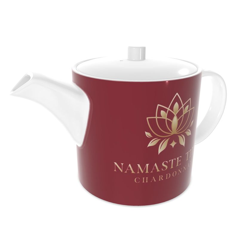 Namaste Then Chardonnay Bone China Tea Pots - Burgundy Bliss