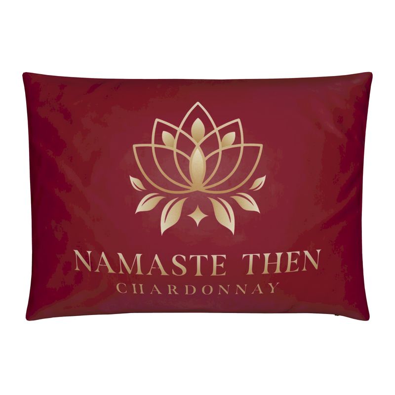 Namaste Then Chardonnay Velvet Cushion - Burgundy Home Decor