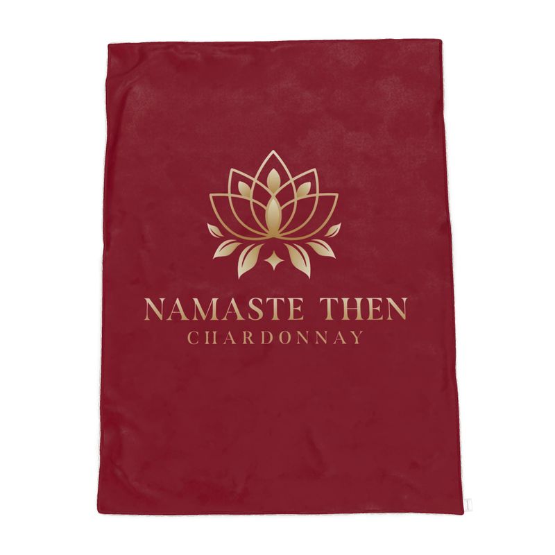 Namaste Then Chardonnay Burgundy Sherpa Throw - Perfect Gift for Wine Lovers