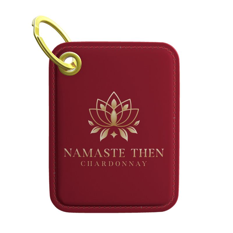 Namaste Then Chardonnay Key Ring | Leather Wine Lover Gift