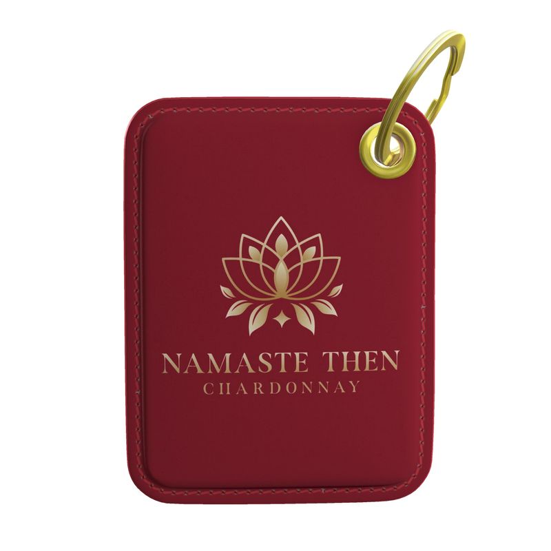 Namaste Then Chardonnay Key Ring | Leather Wine Lover Gift