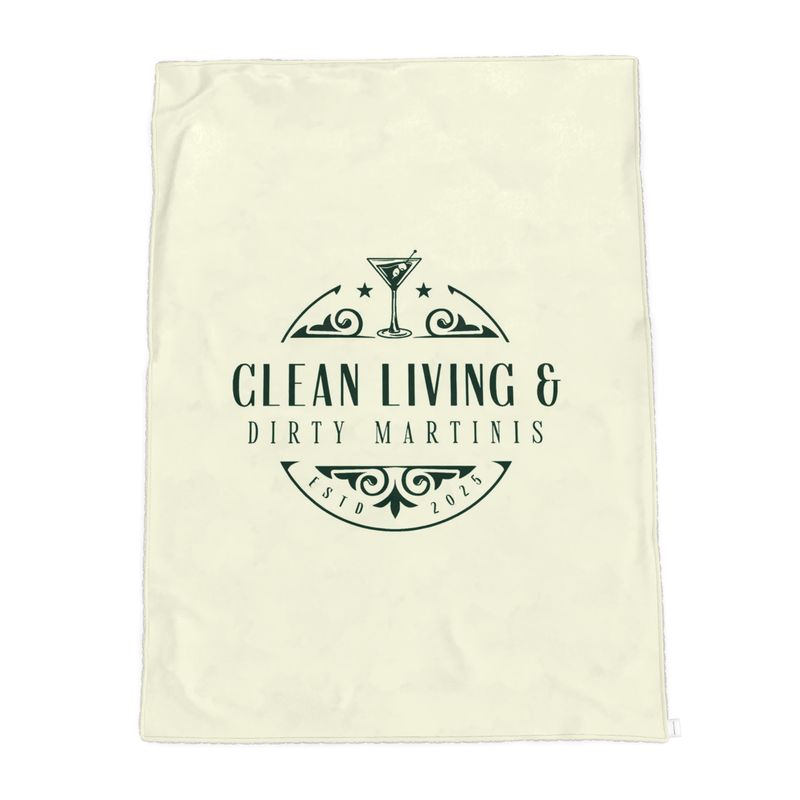 Clean Living & Dirty Martinis Sherpa Luxury Throw Blanket