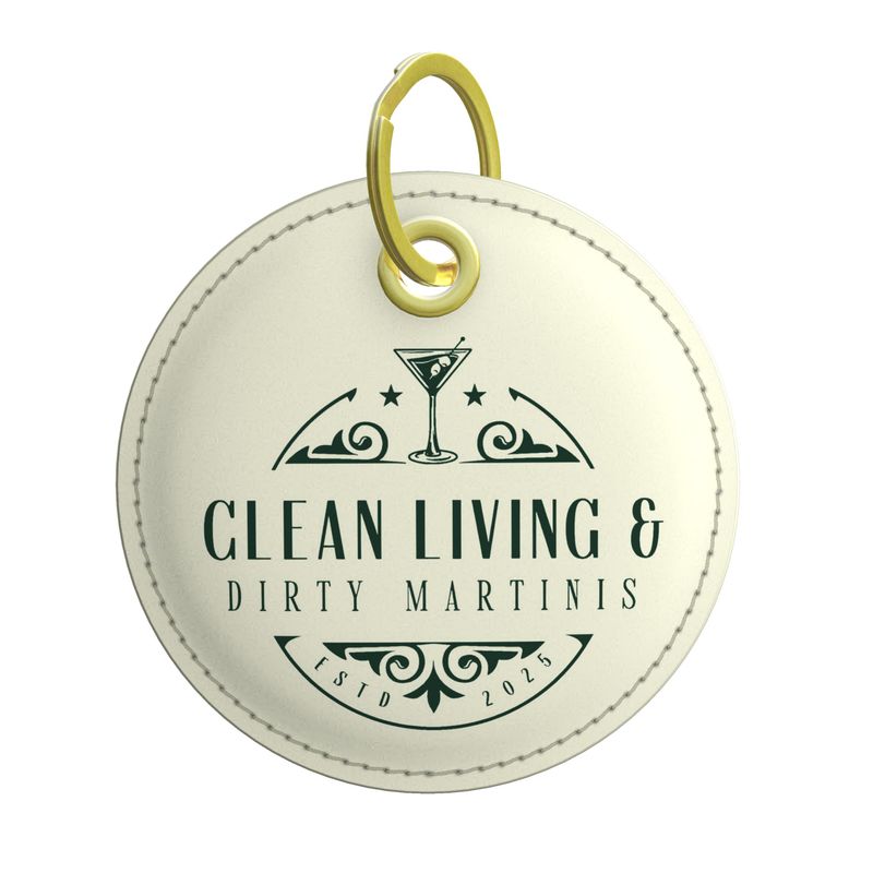 Clean Living & Dirty Martinis Key Ring - Fun Cocktail Lovers Gift