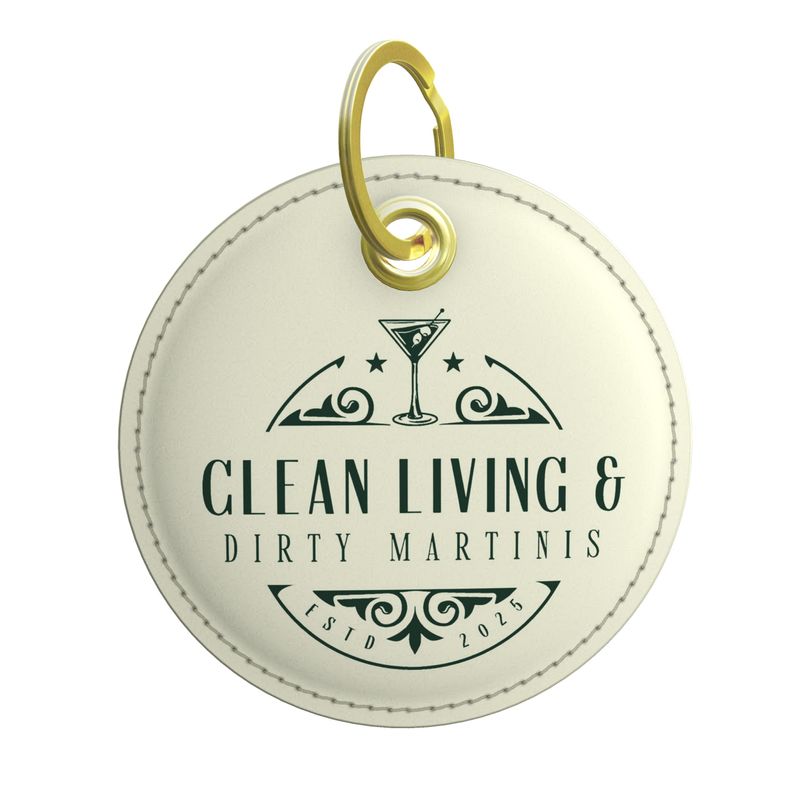 Clean Living & Dirty Martinis Key Ring - Fun Cocktail Lovers Gift