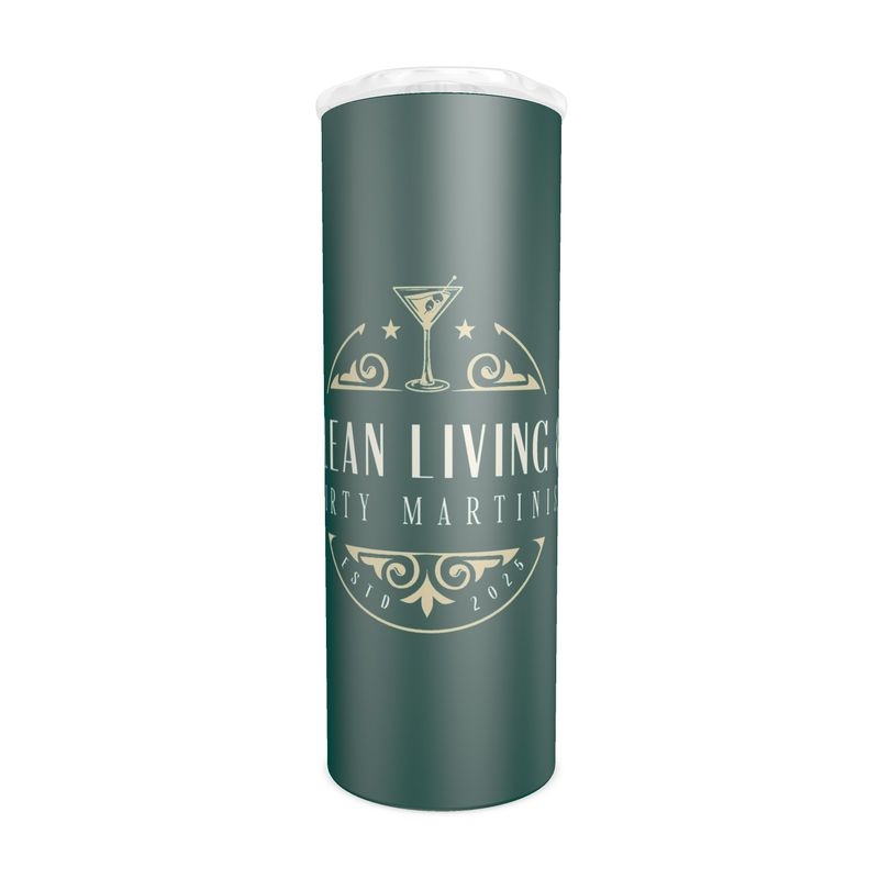 Clean Living & Dirty Martinis Travel Water Bottle - Fun Drinkware Gift