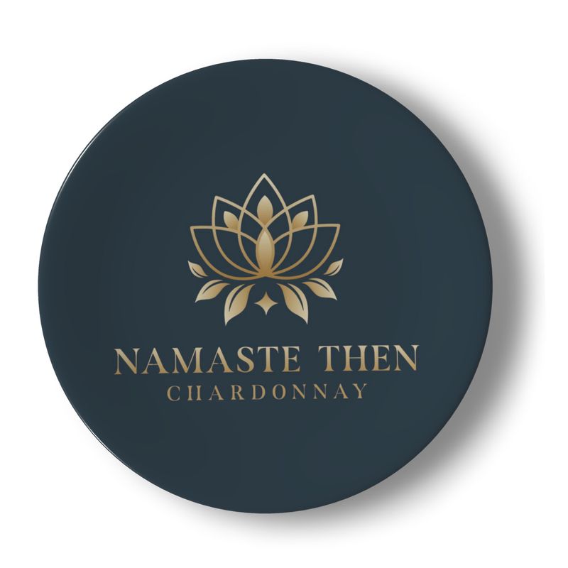 Namaste Then Chardonnay Ink Blue Bone China Plates Set of 2