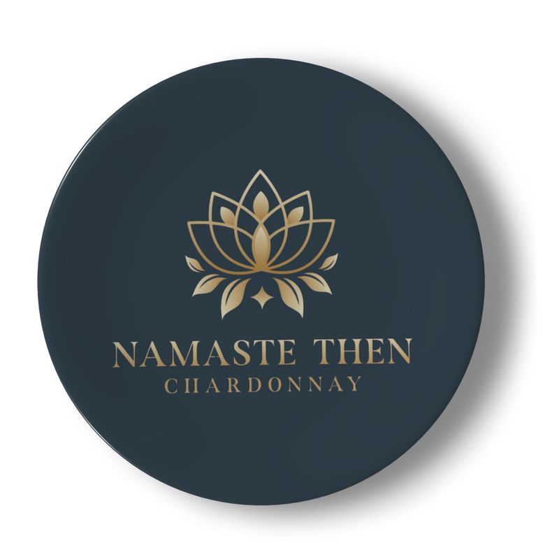 Namaste Then Chardonnay Ink Blue Bone China Plates Set of 2