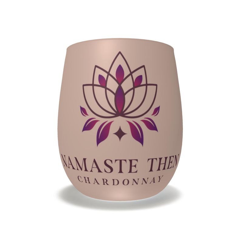 Namaste Then Chardonnay Pink Crystal Glass - Elegant Water Glass for Wine Lovers