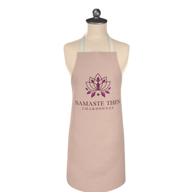 Cute Pink Apron: Namaste Then Chardonnay - Perfect for Wine Enthusiasts
