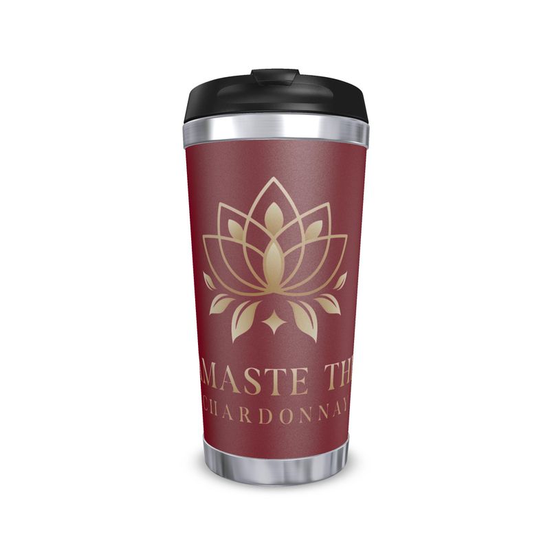Namaste Then Chardonnay Travel Mug | Burgundy Wine Lover's Travel Cup