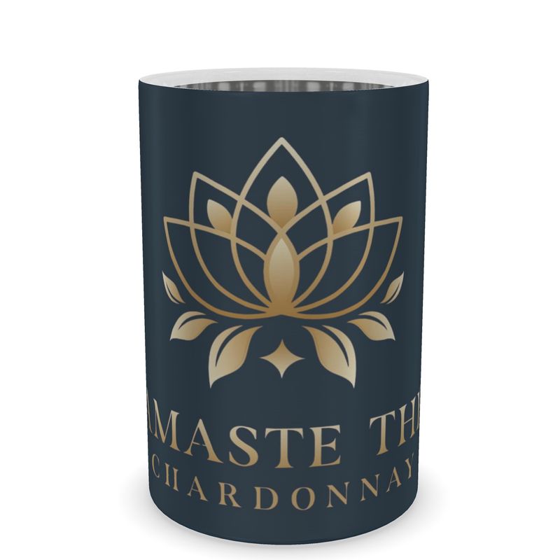 Ink Blue Wine Cooler - Namaste Then Chardonnay Design for Wine Lovers