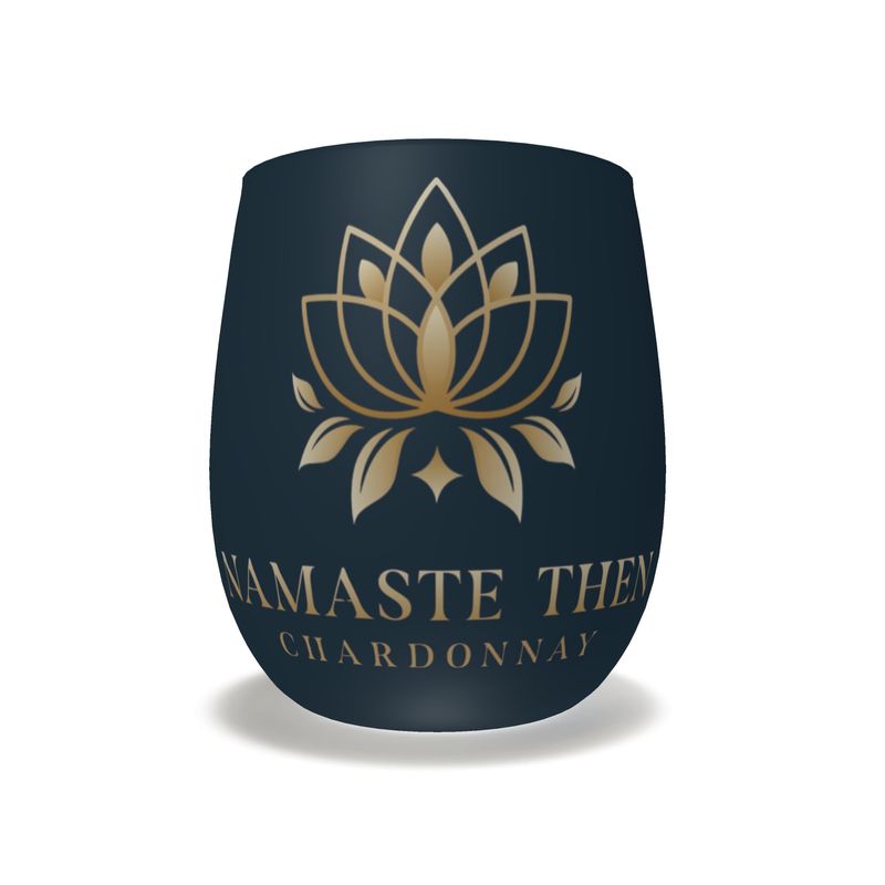 Namaste Then Chardonnay Ink Blue Crystal Water Glass – Elegant Drinkware