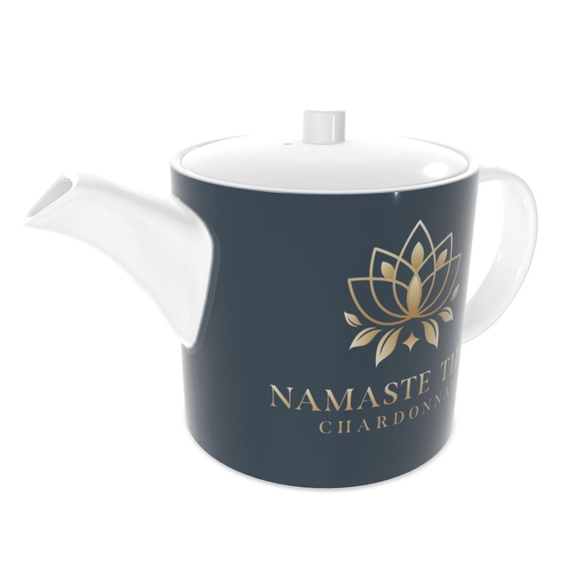 Chic Namaste Then Chardonnay Tea Pot - Ink Blue Bone China