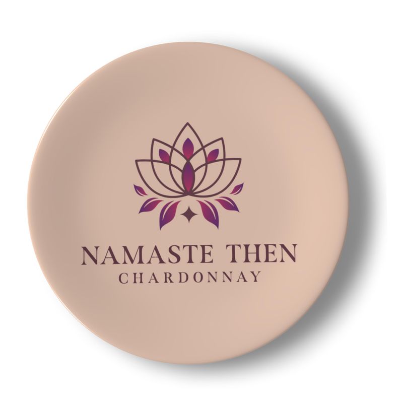 Namaste Then Chardonnay - Set of 2 Pink Bone China Plates