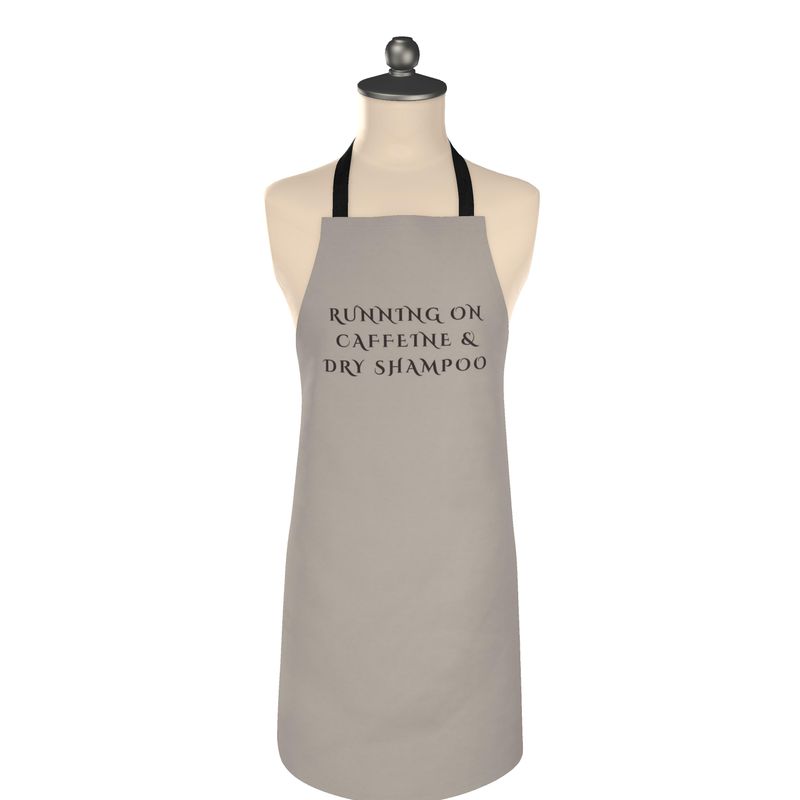 Running on Caffeine & Dry Shampoo Apron – Perfect for Coffee Lovers