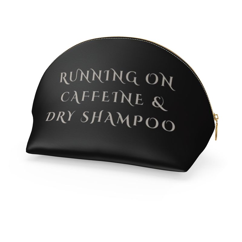 Caffeine & Dry Shampoo Makeup Bag | Stylish Travel Cosmetic Case