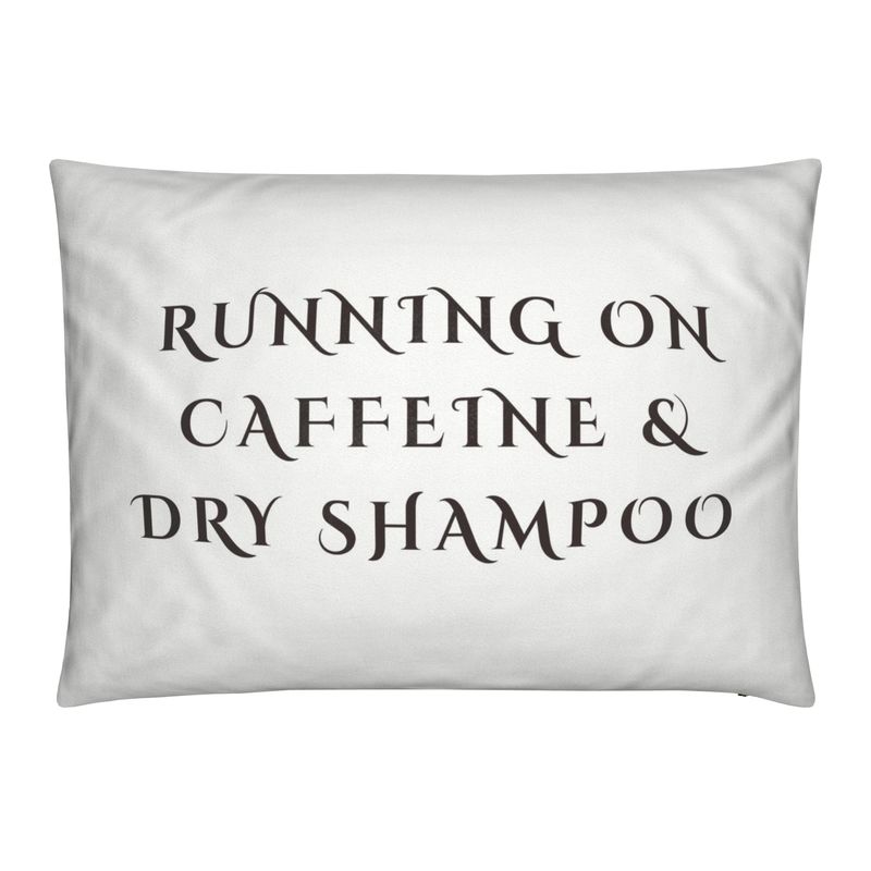 Caffeine & Dry Shampoo Velvet Cushion - Stylish Throw Pillow for Relaxation