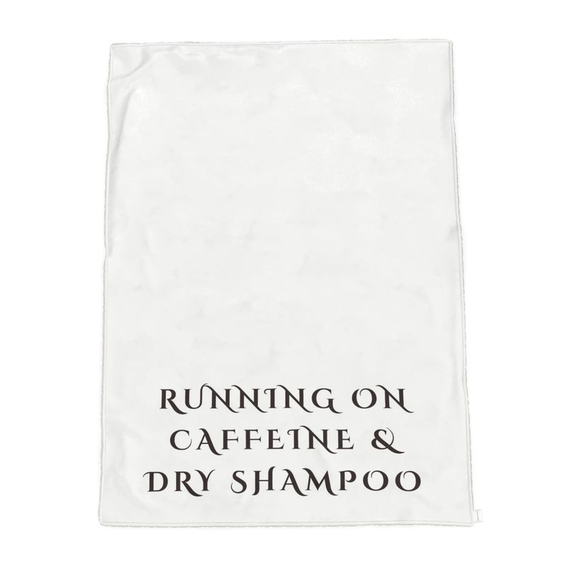 Running on Caffeine & Dry Shampoo - Soft Velvet Sherpa Throw Blanket