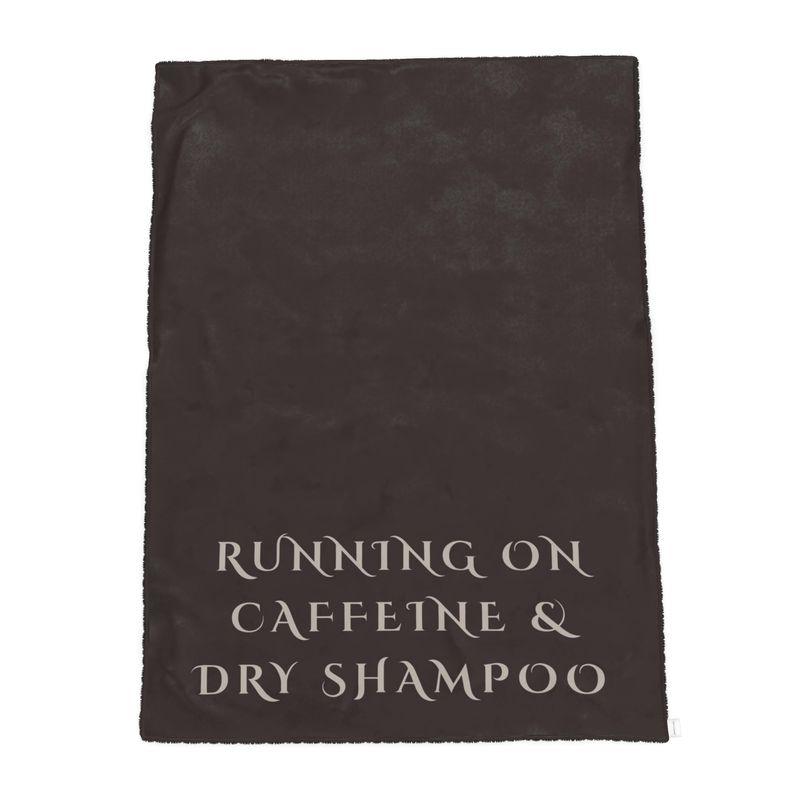 Luxury Velvet Sherpa Throw - Running on Caffeine & Dry Shampoo Cosy Blanket