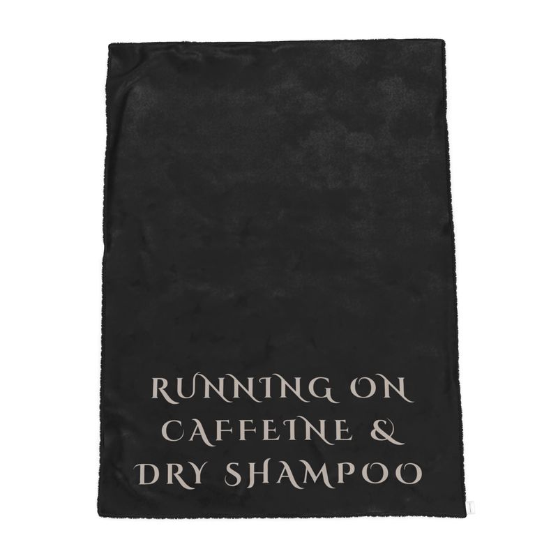 Luxury Velvet Sherpa Throw - Running on Caffeine & Dry Shampoo