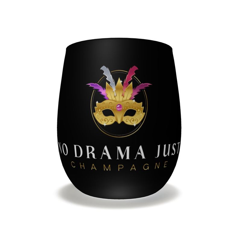 No Drama Just Champagne Crystal Water Glass - Elegant Drinkware