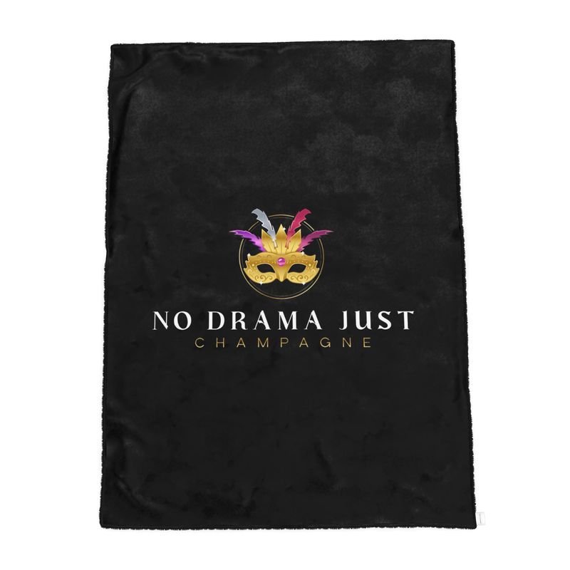 Cosy Black Velvet Sherpa Throw - No Drama Just Champagne