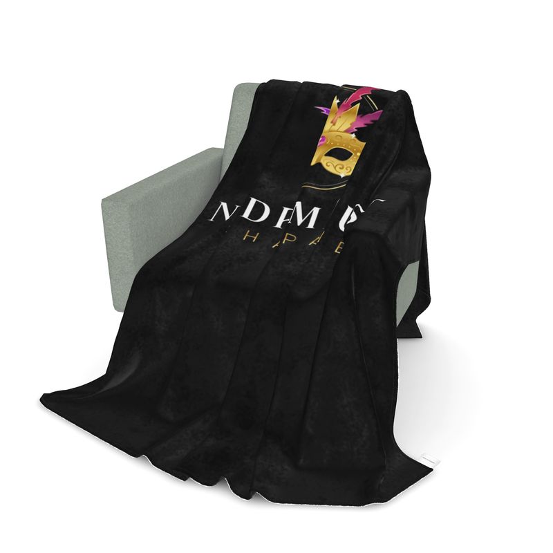 Cosy Black Velvet Sherpa Throw - No Drama Just Champagne