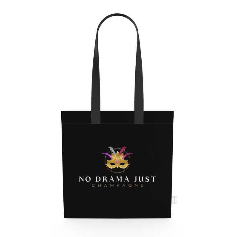 Chic Black Tote Bag: No Drama Just Champagne Design